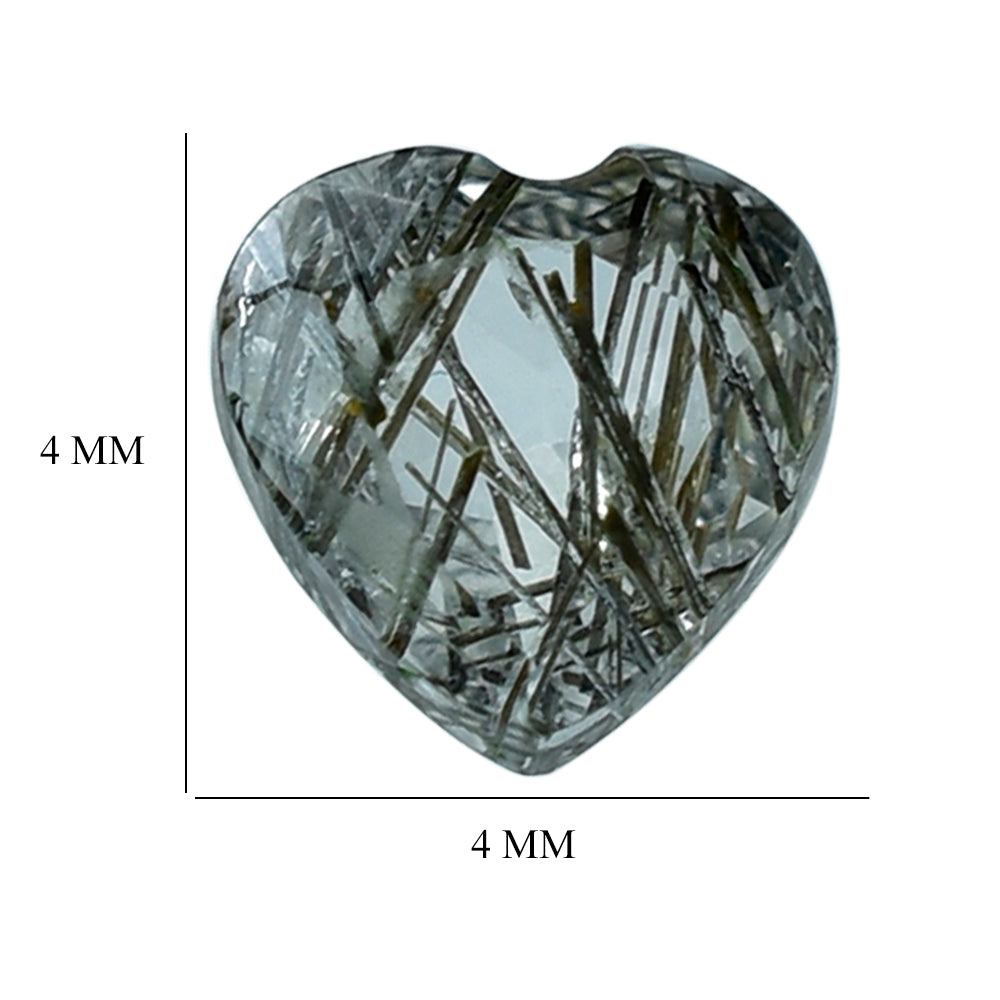 BLACK RUTILE QUARTZ CUT HEART 4MM 0.27 Cts.