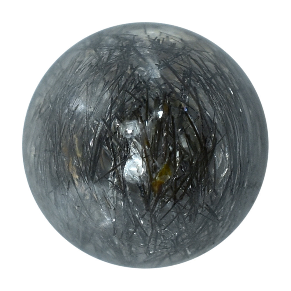 BLACK RUTILE QUARTZ BULLET CAB 11MM 7.48 Cts.