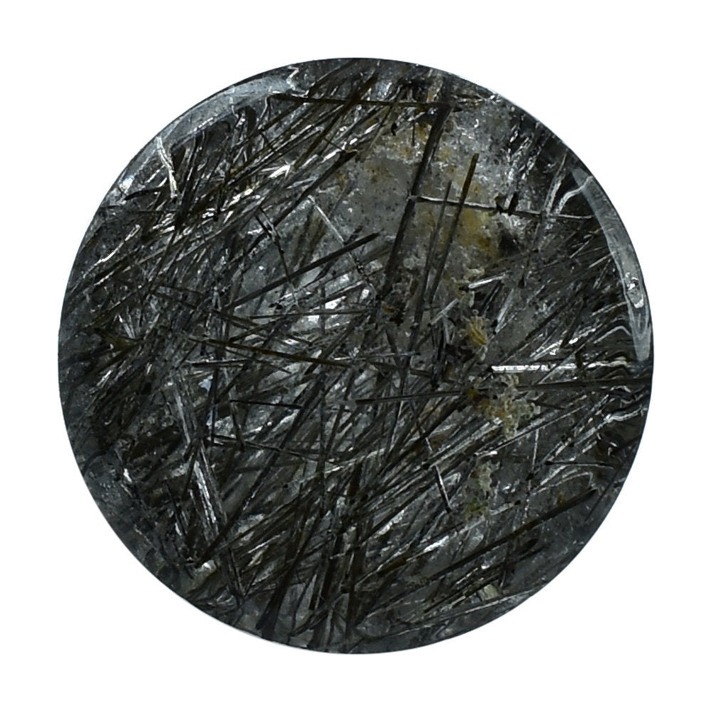 BLACK RUTILE QUARTZ BULLET CAB 11MM 7.48 Cts.