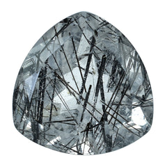 BLACK RUTILE QUARTZ CUT TRILLION 14MM 8.63 Cts.