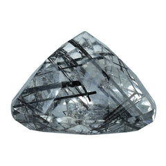 BLACK RUTILE QUARTZ CUT TRILLION 14MM 8.63 Cts.