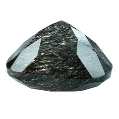 BLACK RUTILE QUARTZ CUT CUSHION 14MM 10.29 Cts.