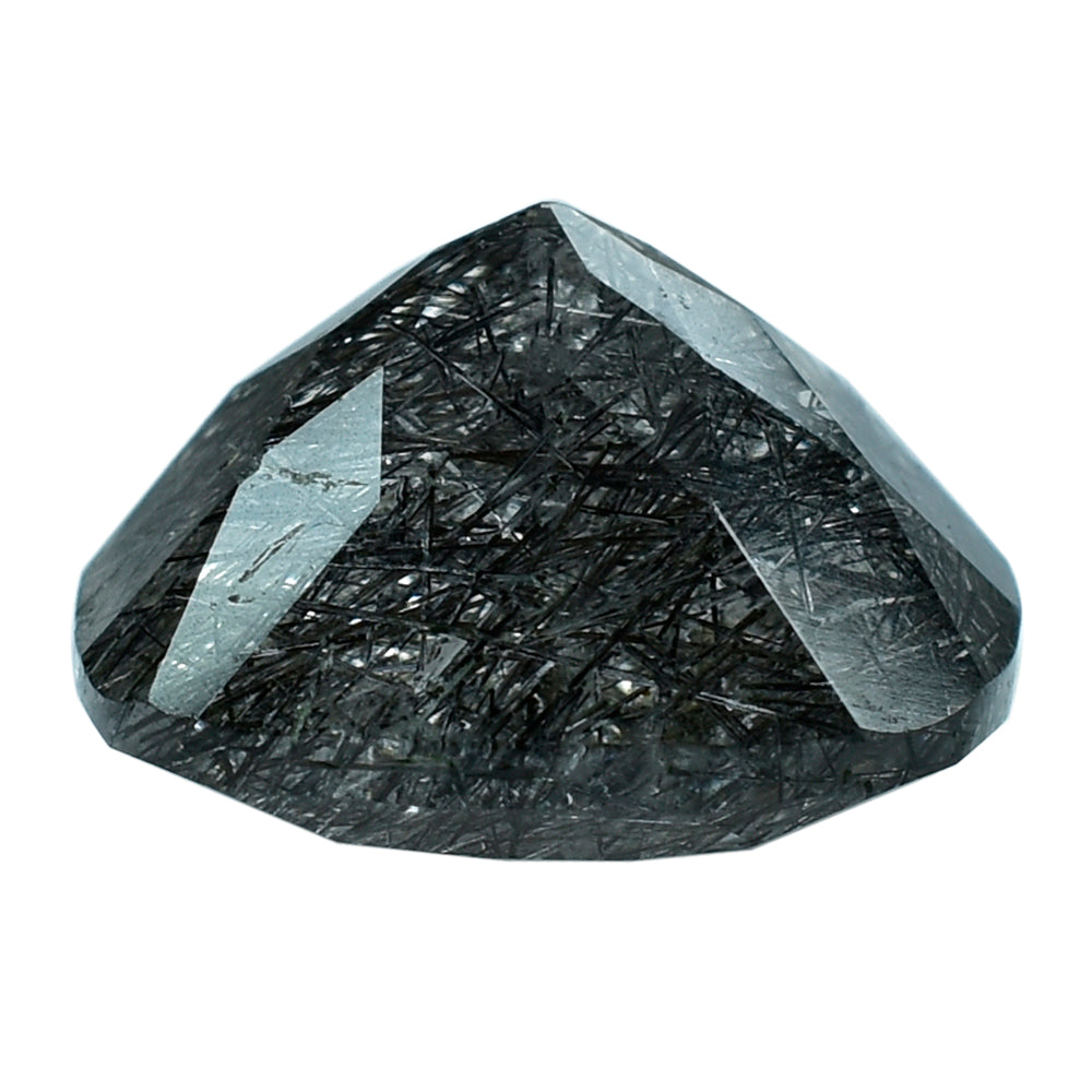 BLACK RUTILE QUARTZ CUT CUSHION 14MM 10.02 Cts.