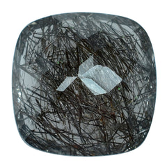 BLACK RUTILE QUARTZ CUT CUSHION 14MM 10.07 Cts.