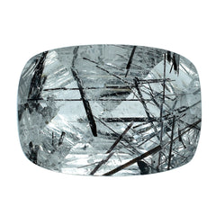 BLACK RUTILE QUARTZ CONCAVE CUSHION (D#6) 14X10MM 5.88 Cts.