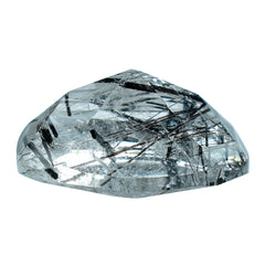 BLACK RUTILE QUARTZ CONCAVE CUSHION (D#6) 14X10MM 5.88 Cts.