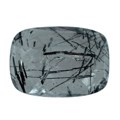 BLACK RUTILE QUARTZ CONCAVE CUSHION (D#6) 14X10MM 5.88 Cts.