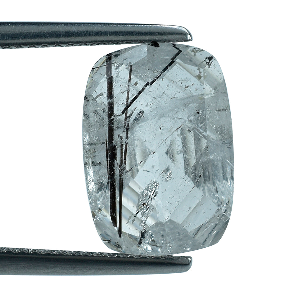 BLACK RUTILE QUARTZ CONCAVE CUSHION (D#6) 14X10MM 5.88 Cts.