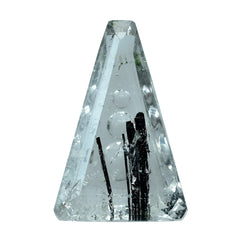 BLACK RUTILE QUARTZ SUPPER BUBBLE TRAPEZOID (#119) 18X12MM 7.51 Cts.