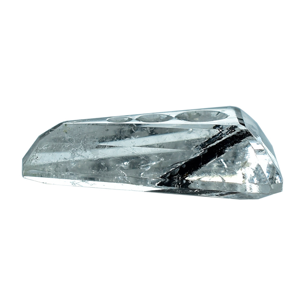 BLACK RUTILE QUARTZ SUPPER BUBBLE TRAPEZOID (#119) 18X12MM 7.51 Cts.