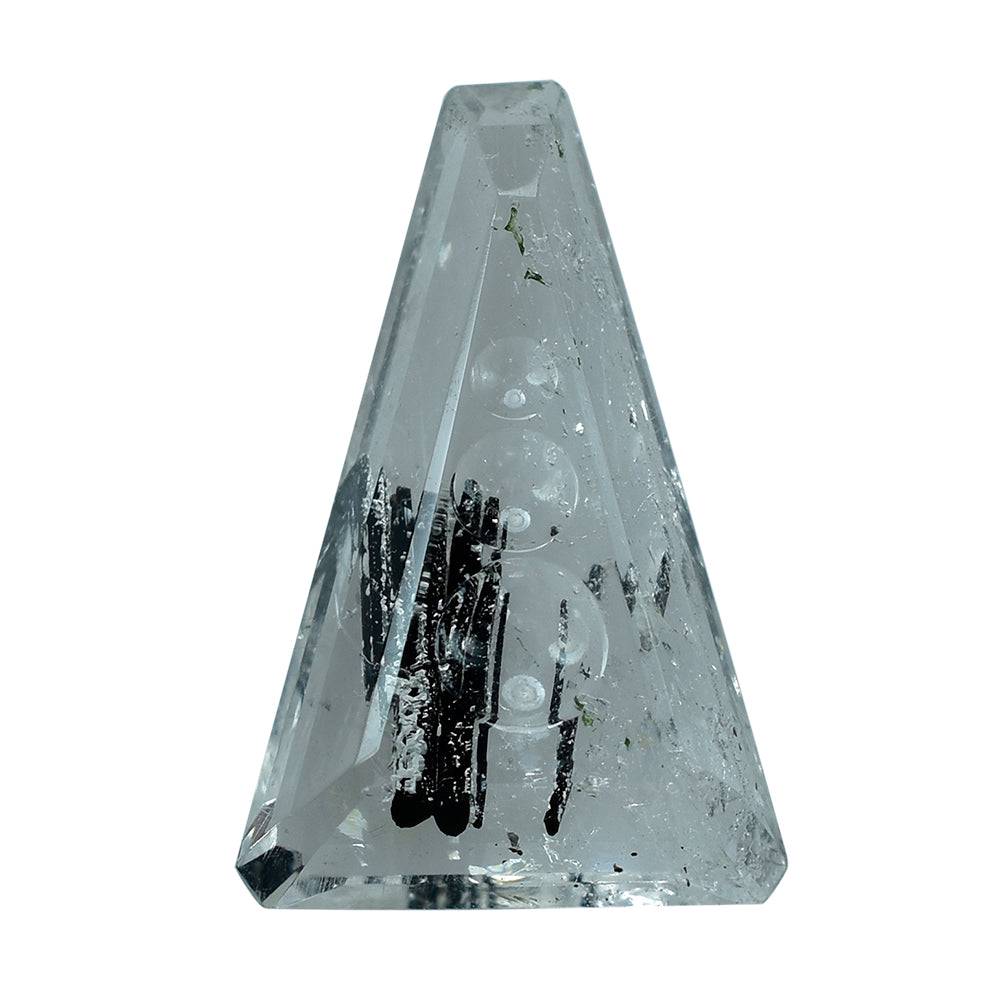 BLACK RUTILE QUARTZ SUPPER BUBBLE TRAPEZOID (#119) 18X12MM 7.51 Cts.