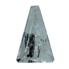 BLACK RUTILE QUARTZ SUPPER BUBBLE TRAPEZOID (#119) 18X12MM 7.51 Cts.