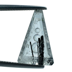 BLACK RUTILE QUARTZ SUPPER BUBBLE TRAPEZOID (#119) 18X12MM 7.51 Cts.