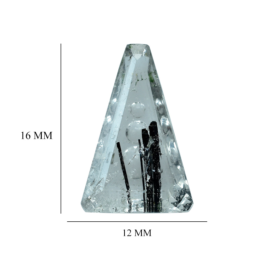 BLACK RUTILE QUARTZ SUPPER BUBBLE TRAPEZOID (#119) 18X12MM 7.51 Cts.