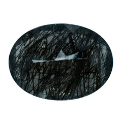 BLACK RUTILE QUARTZ CUT OVAL 15X11MM 6.50 Cts.