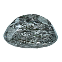 BLACK RUTILE QUARTZ CUT OVAL 15X11MM 8.73 Cts.