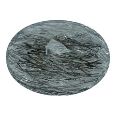 BLACK RUTILE QUARTZ CUT OVAL 15X11MM 8.73 Cts.