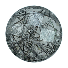 BLACK RUTILE QUARTZ BRIOLETTE ROUND 10MM (BLACK/SI) 3.70Cts.
