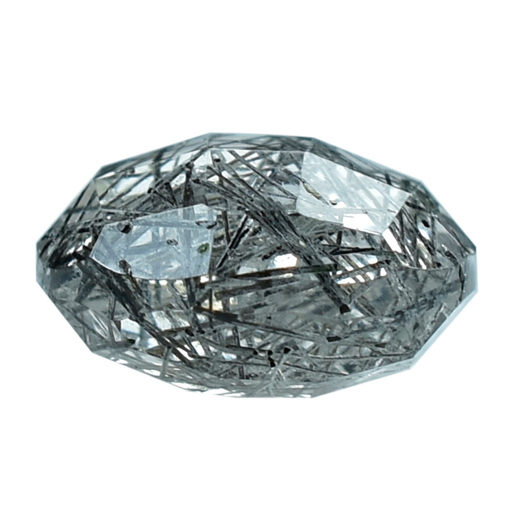 BLACK RUTILE QUARTZ BRIOLETTE ROUND 10MM (BLACK/SI) 3.70Cts.