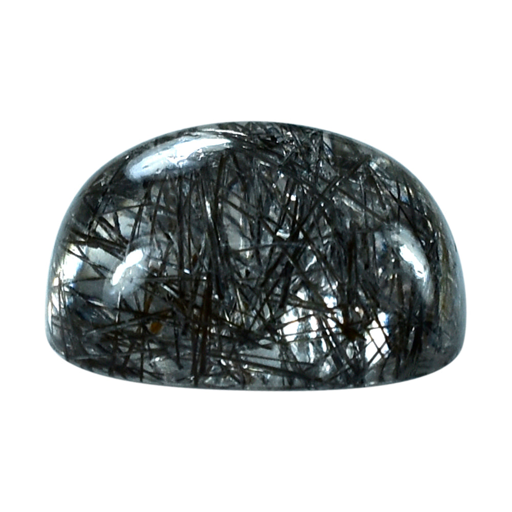 BLACK RUTILE QUARTZ CUSHION CAB 12MM 7.50Cts.