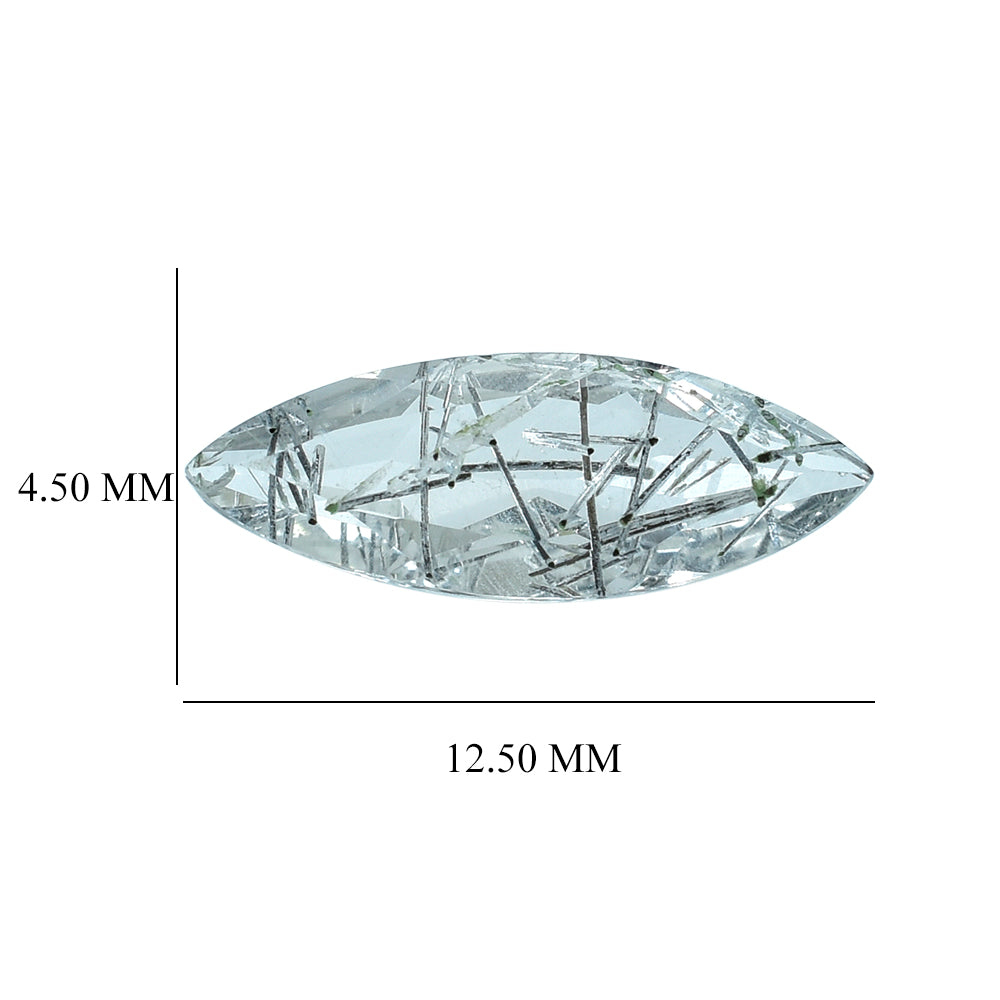 BLACK RUTILE QUARTZ CUT MARQUISE 12.50X4.50MM 0.98Cts.