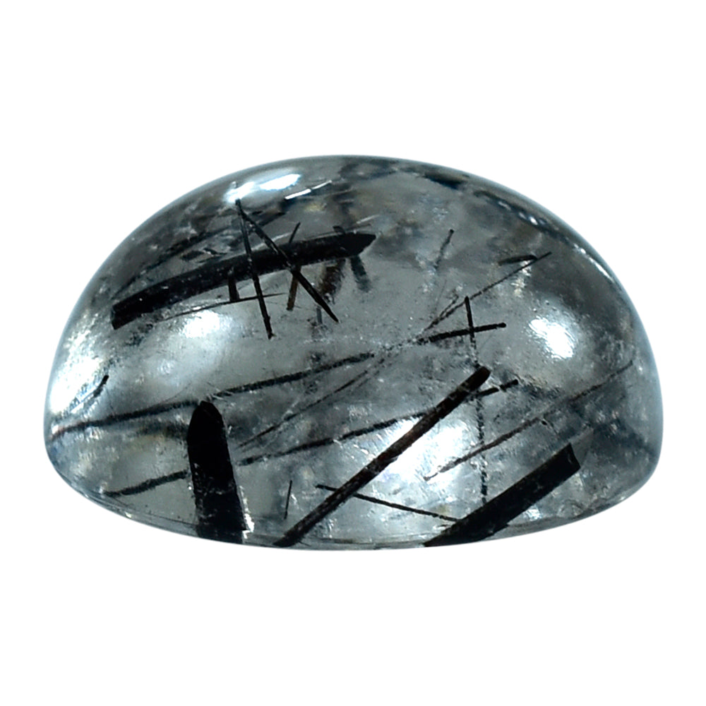 BLACK RUTILE QUARTZ ROUND CAB 14MM (BLACK/SI) 11.03 Cts.