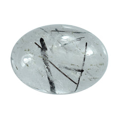 BLACK RUTILE QUARTZ OVAL CAB 14X10MM 5.76 Cts.
