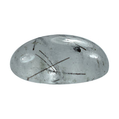 BLACK RUTILE QUARTZ OVAL CAB 14X10MM 5.76 Cts.