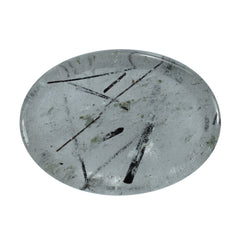BLACK RUTILE QUARTZ OVAL CAB 14X10MM 5.76 Cts.