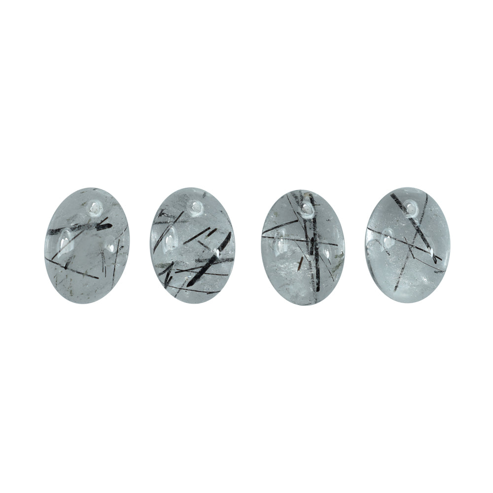 BLACK RUTILE QUARTZ OVAL CAB 14X10MM 5.76 Cts.