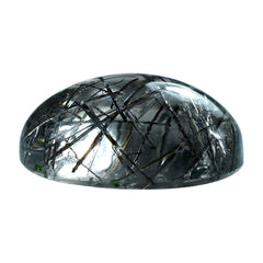 BLACK RUTILE QUARTZ OVAL CAB 10X8MM 2.52 Cts.