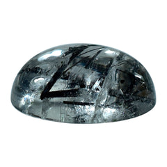 BLACK RUTILE QUARTZ OVAL CAB 10X8MM 2.53 Cts.