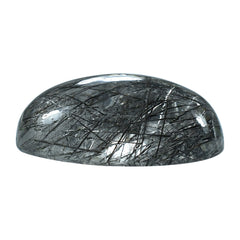 BLACK RUTILE QUARTZ OVAL CAB 16X12MM 8.94 Cts.