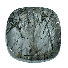 BLACK RUTILE QUARTZ CUSHION CAB 6MM 1.14 Cts.