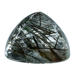 BLACK RUTILE QUARTZ PYRAMID CUSHION CAB 6MM 1.13 Cts.
