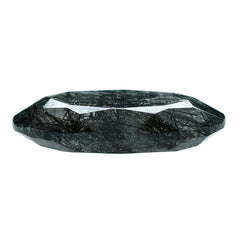 BLACK RUTILE QUARTZ BOTH SIDE TABLE CUT OVAL 18X13MM 7.28 Cts.