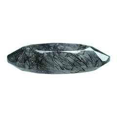 BLACK RUTILE QUARTZ BOTH SIDE TABLE CUT OVAL 18X13MM 7.37 Cts.