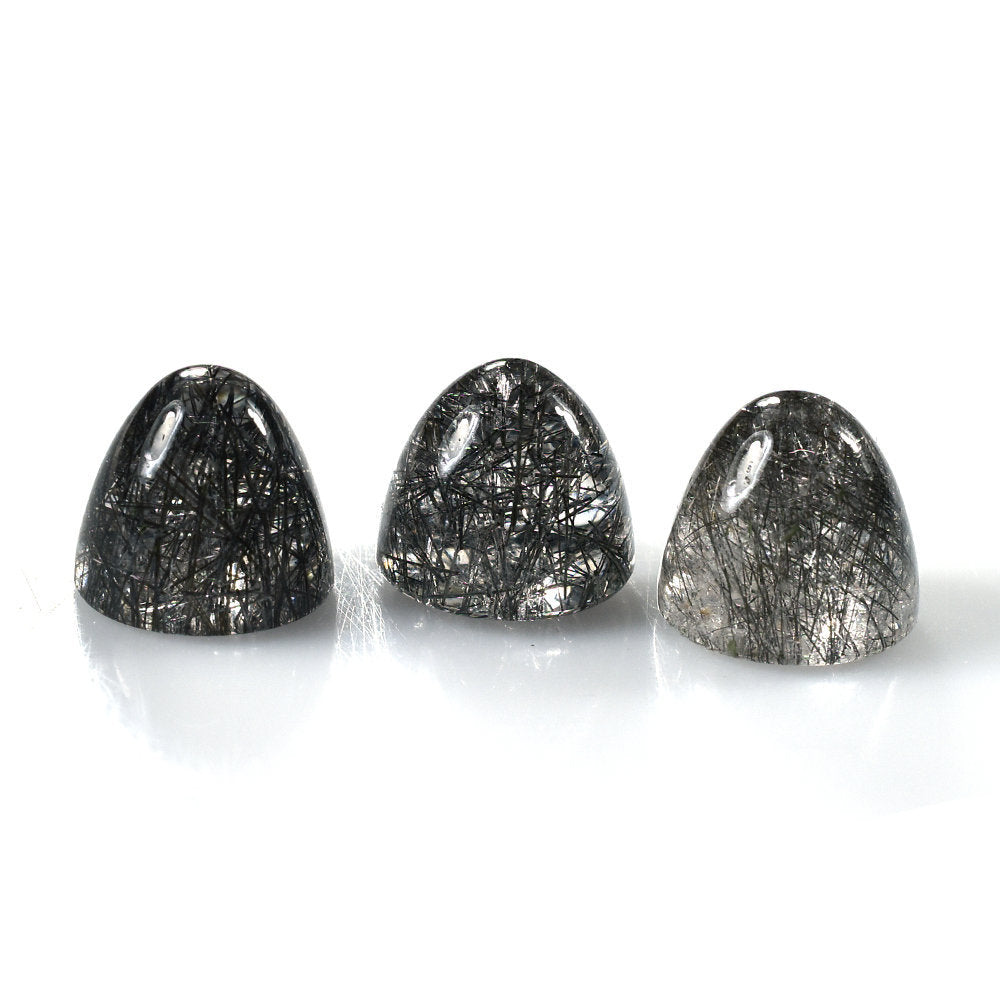 BLACK RUTILE QUARTZ BULLET CAB 11MM 8.06 Cts.