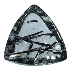 BLACK RUTILE QUARTZ TRILLION CAB 4MM 0.23 Cts.