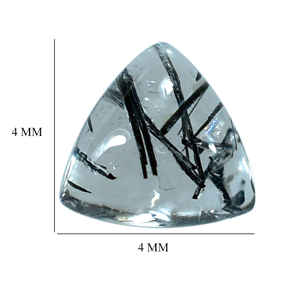 BLACK RUTILE QUARTZ TRILLION CAB 4MM 0.23 Cts.