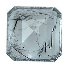 BLACK RUTILE QUARTZ CUT SQUARE-OCTAGON 13MM 9.40 Cts.