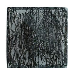 BLACK RUTILE QUARTZ CUT SQUARE 12MM 5.90 Cts.