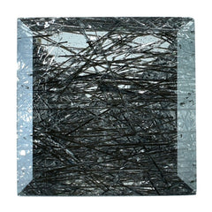 BLACK RUTILE QUARTZ CUT SQUARE 12MM 5.90 Cts.