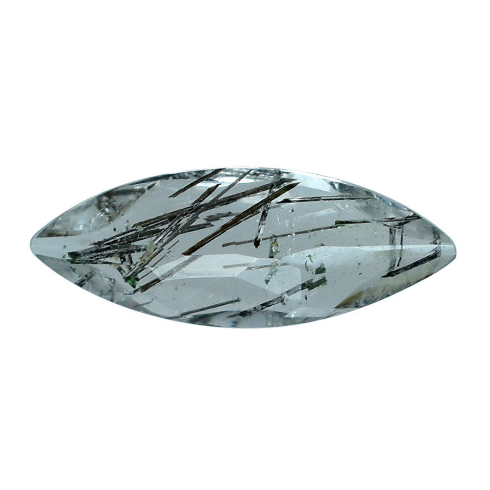 BLACK RUTILE QUARTZ CUT MARQUISE 8X3MM 0.28 Cts.