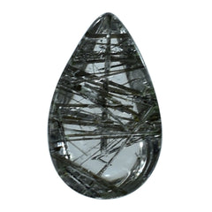 BLACK RUTILE QUARTZ PEAR CAB 5X3MM 0.20 Cts.