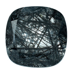 BLACK RUTILE QUARTZ CUT CUSHION 8MM 2.20 Cts.