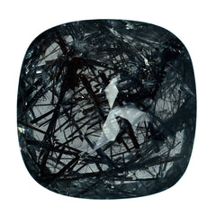 BLACK RUTILE QUARTZ CUT CUSHION 8MM 2.20 Cts.