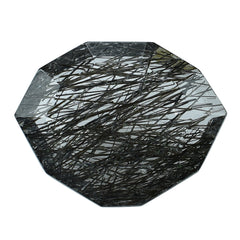 BLACK RUTILE QUARTZ STEP CUT FANCY SHAPE 18X14MM 7.33 Cts.