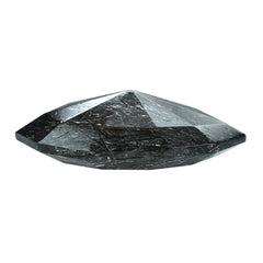 BLACK RUTILE QUARTZ STEP CUT FANCY SHAPE 18X14MM 7.33 Cts.