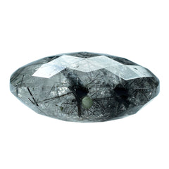 BLACK RUTILE QUARTZ BRIOLETTE CUSHION (HALF DRILL) 18MM 18.80 Cts.